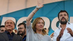 Silvio Berluscon, Giorgia Meloni e Matteo Salvini
