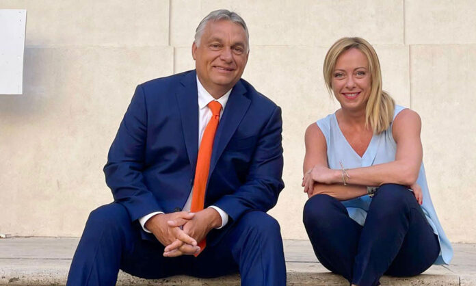 Giorgia Meloni e Viktor Orbán