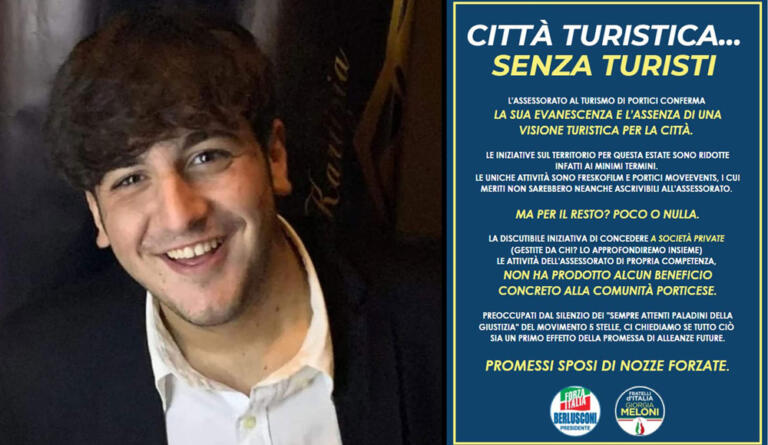 Portici (NA), Fdi all’attacco di Cuomo: “città turistica, senza turisti”